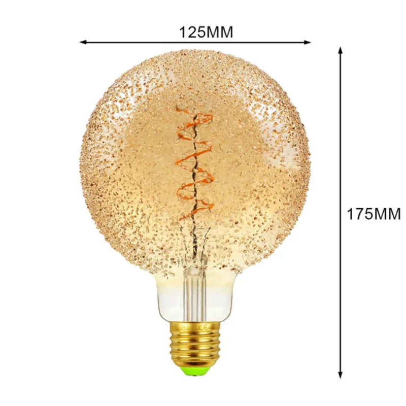 G125 Flashing Gold Silver LED Filament Lamp Antique Bar Retro Decoration Lamp 220V 4W E27