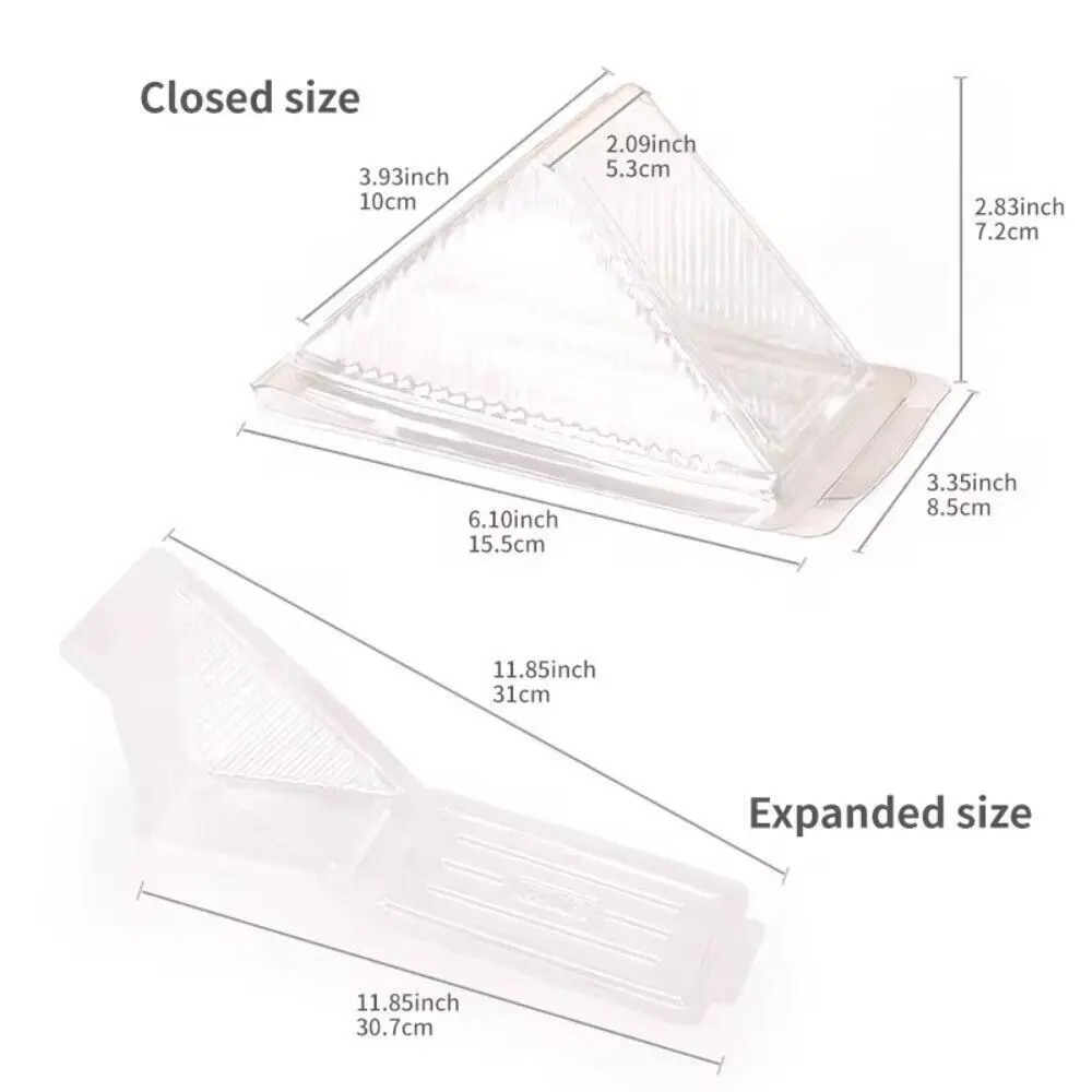 100Pcs New PET Sandwich Packing Box Clear with Lids Sandwich Triangle Case Reusable DIY Disposable Wrap Box Kitchen
