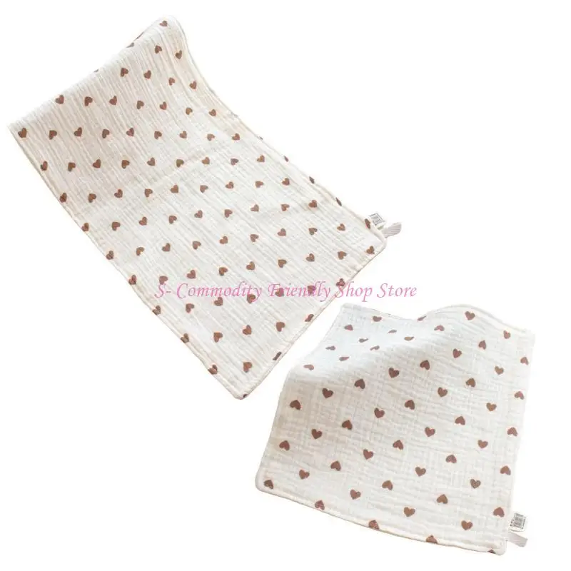 

85AE Cotton Towel 6 Layer Absorbent Washcloth Lovely Pattern Nursing Towel