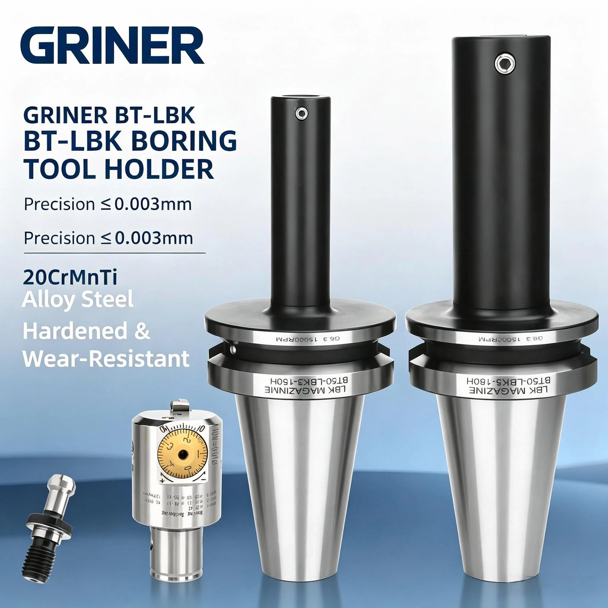 GRINER High Rigidity BT40 LBK Boring Tool Holder BT50 LBK Arbor High Precision CNC Boring Head Shank