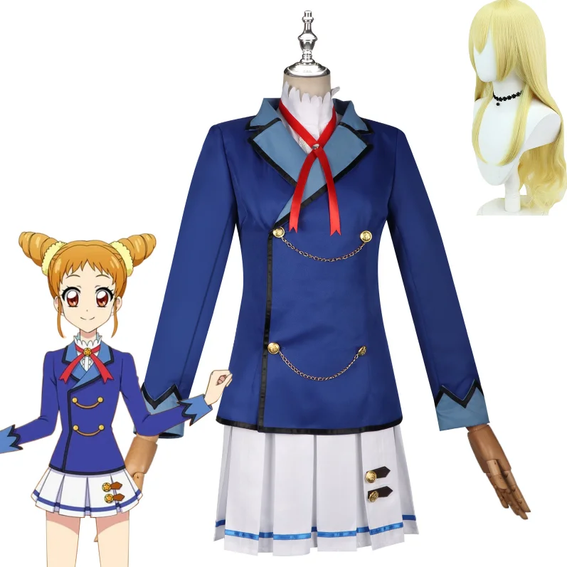 

Anime Aikatsu Hoshimiya Ichigo Shibuki Ran Kiriya Aoi Cosplay Costume Starlight School JK Wig Campus Uniform Woman Kawaii Suit