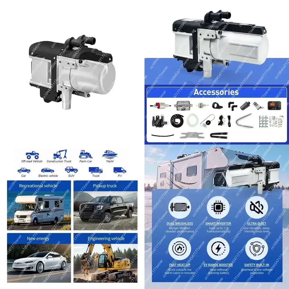 Factory Direct 7KW 12V Diesel Hydronic Parking Heater for RV Car & Marine Engine Preheater Reliable Auto Vehicle AC System