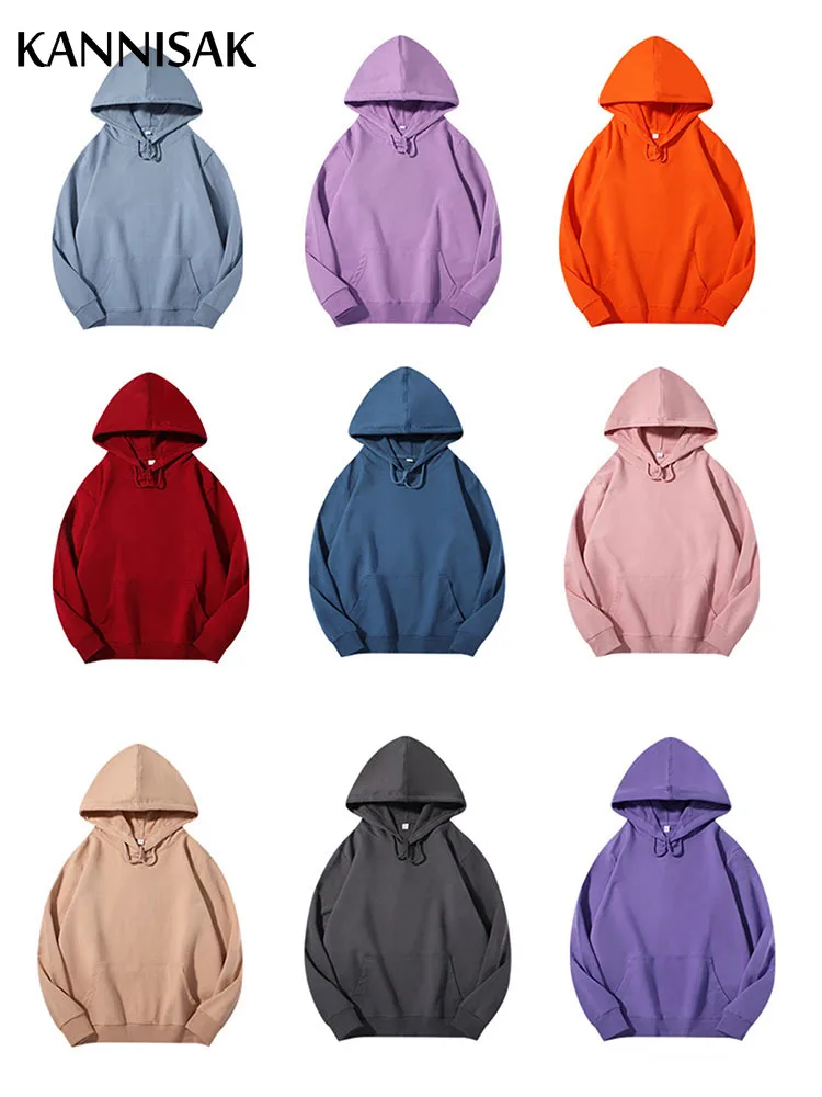 Spring Autumn Women Hoodies Oversize Cotton Solid Harajuku Streetwear Casual Hooded Sweatshirts Hoodies Korean Couple Clothes