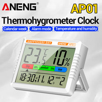 AP01 Digital Thermometer Hygrometer Clock ANENG Weather Station For Home Indoor Room Electronic Air Temperature Humidity Meter