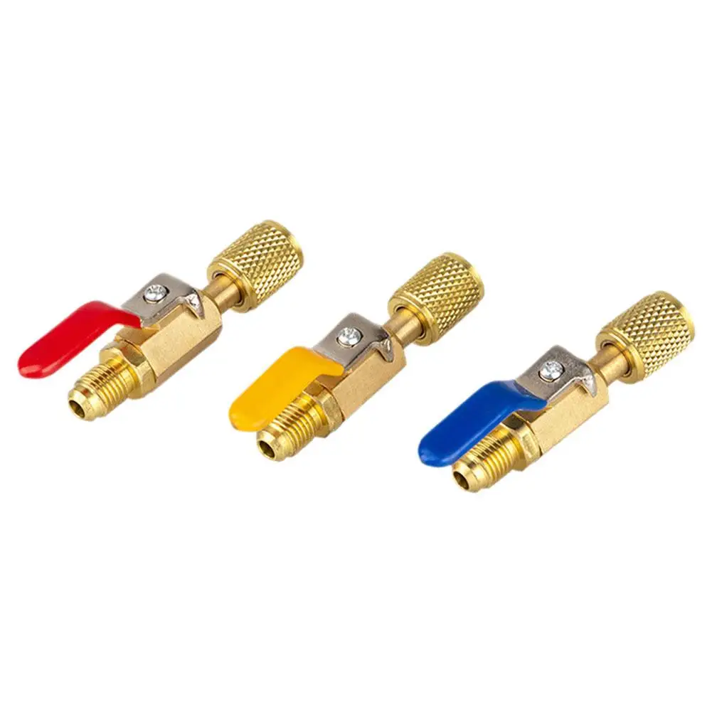 3 шт./комплект, прямые шаровые клапаны для шлангов кондиционера, 1/4 дюйма