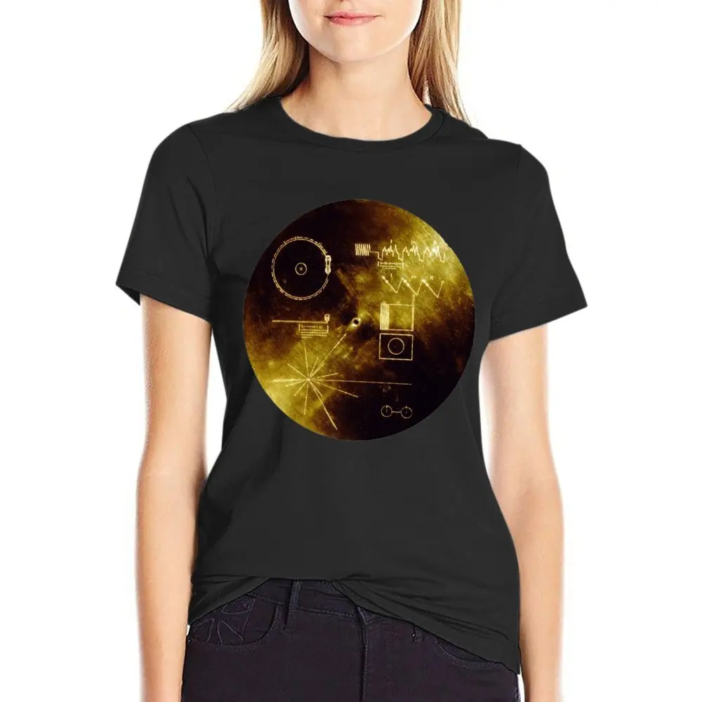 Crewneck The Voyager Golden Record T-shirt  Movement T-shirts Graphic Cool  Aactivity Competition