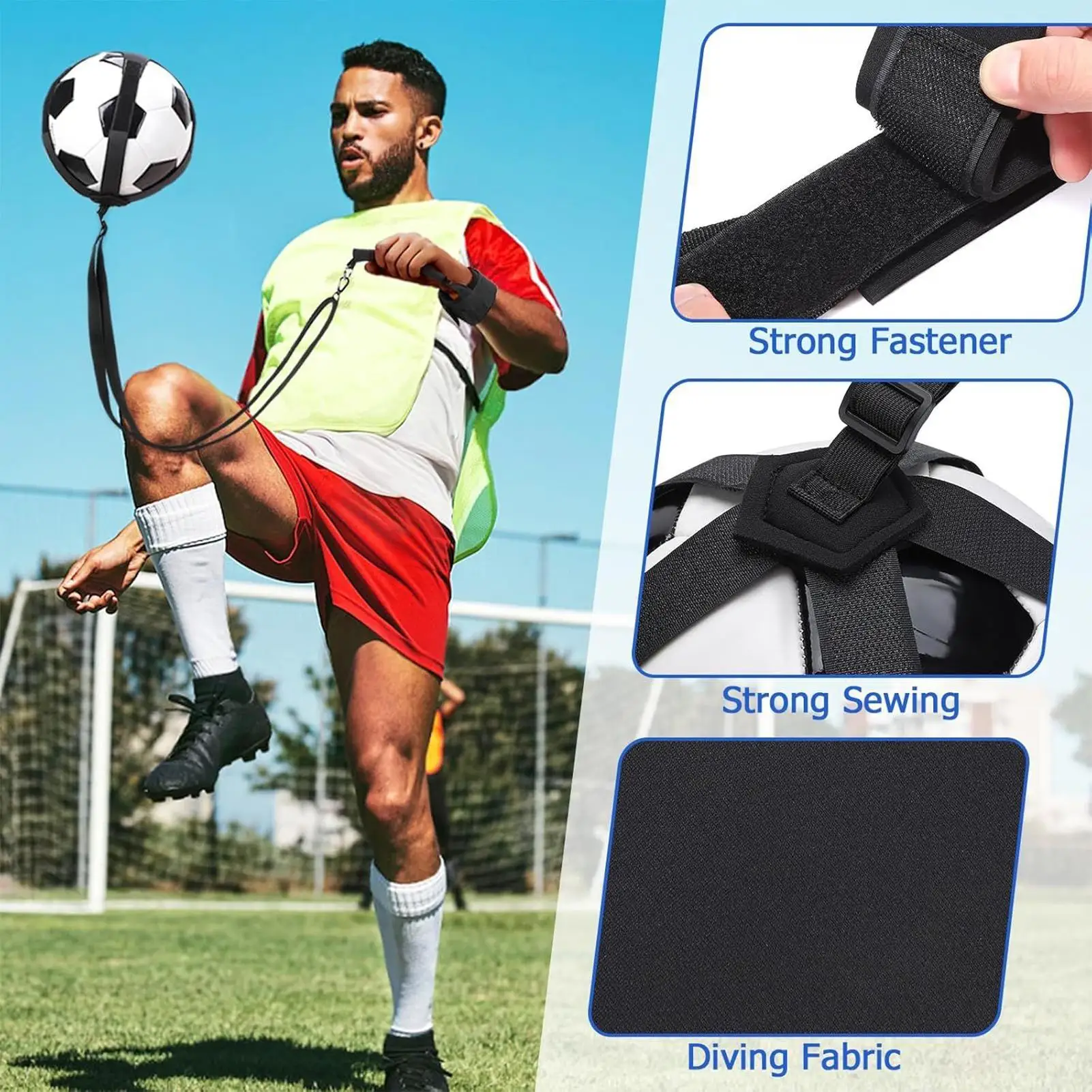 Alat Latihan Sepak Bola dengan Tali dan Gelang yang Dapat Disesuaikan, Alat Bantu Latihan Sepak Bola untuk Anak Laki-laki dan Perempuan, untuk Dalam Ruangan dan Halaman Belakang