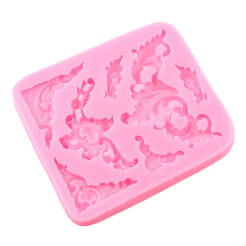 Baroque Scroll Relief Fondant Silicone Mold Cake Border Decorating Tools DIY Cupcake Chocolate Gumpaste Candy Resin Clay Moulds