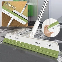 Floor Cleaning Squeegee Silicone Magic Broom for Pet Hair Dust Brooms Bathroom Floor Glass Wiper 180° Rotated Household Cleaning