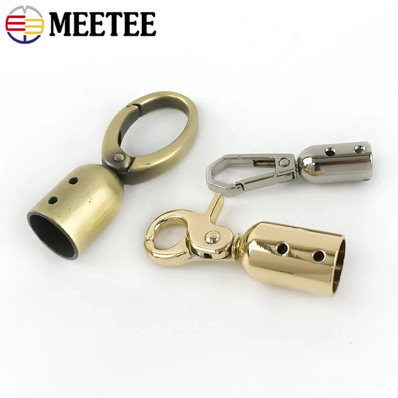 2/4/10Pcs Metal Buckles Bag Tassel Cap Clasp Lobster Clasps Handbag Handle Strap End Tip Caps Connector Snap Hook Accessories