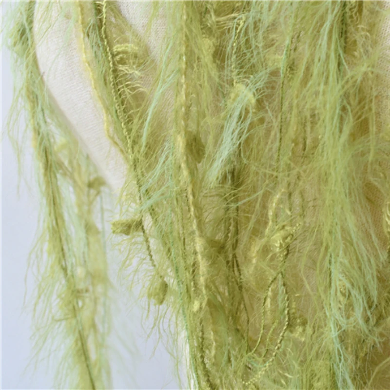 Green Plush Fringe Lace Accessories Creative Cotton Thread Wool Blend Wedding Decoration Renovation Design Clothing Fabric