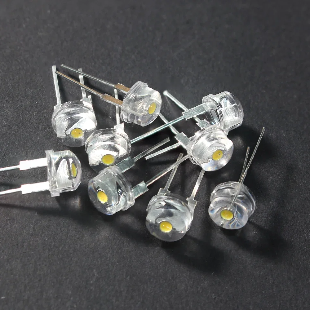 20PCS Straw Hat LED Diode 8MM Warm White 0.5W White 0.3W 0.5W 0.75W Blue Green Red Yellow Led Lights Diod F8