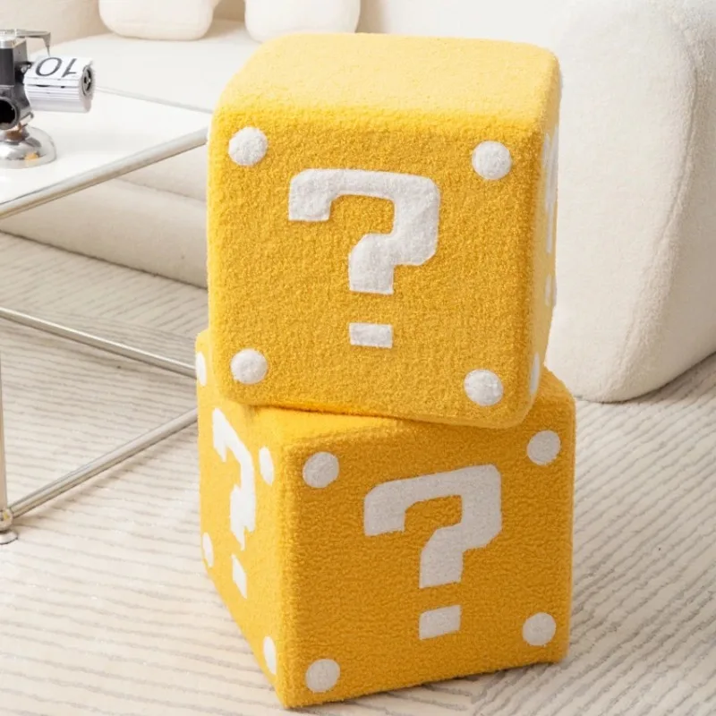 Trend Entrance Door Small Stool Chair Cute Creativity Square Sofa Stool Furniture Question Mark, Mahjong, Xx Shape