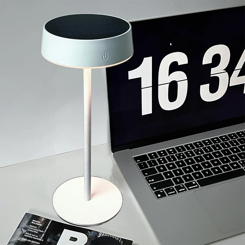 Solar Table Lamp Dimmable LED Desk Lamp Waterproof Cordless Table Lamp Rechargeable Night Lamp for Garden Terrace Camping