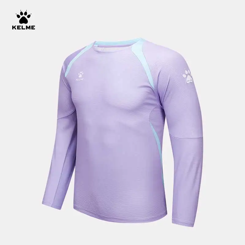 Kelme Training Long Sleeve T-shirt Men's New Round Neck Breathable Football Sports Hoodie Outdoor Running Daily Training