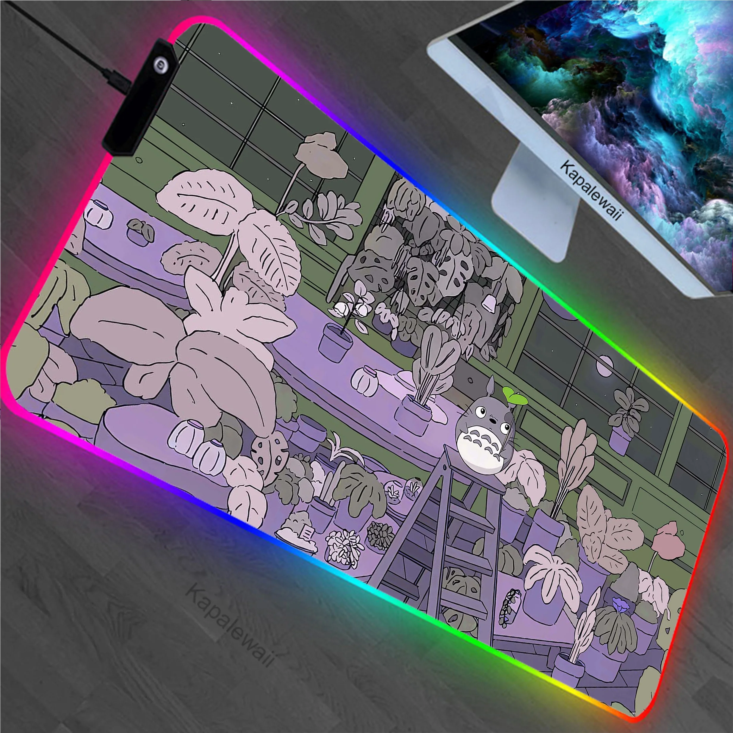 

Cat Plant RGB Pc Gamer Mouse Pad Gaming Mousepad XXL Locking Edge Large Rubber Desk Mat Notebook Keyboard Pads Speed Mouse Mat