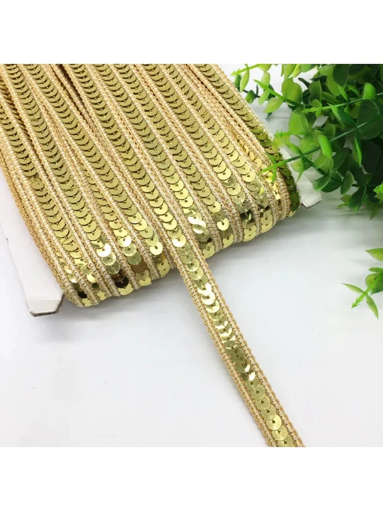 3 Yards 13 mm Paillettenband, Spitzenbesatz, Paillettenstoff für Kleider, Kleidung, Kopfschmuck, Braut-Nähzubehör, DIY 2029