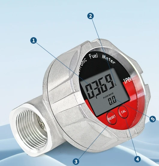 Electronic Digital Turbine Flowmeter Waterproof Diesel  Methanol Water Chemical Liquid Anti-corrosion Meter