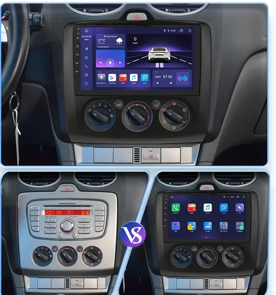 Autoradio Android 2Din per Ford Focus EXI MT 2 3 Mk2 Mk3 lettore multimediale GPS 2004 2005 2006 2007 2008 -2011 autoradio Carplay