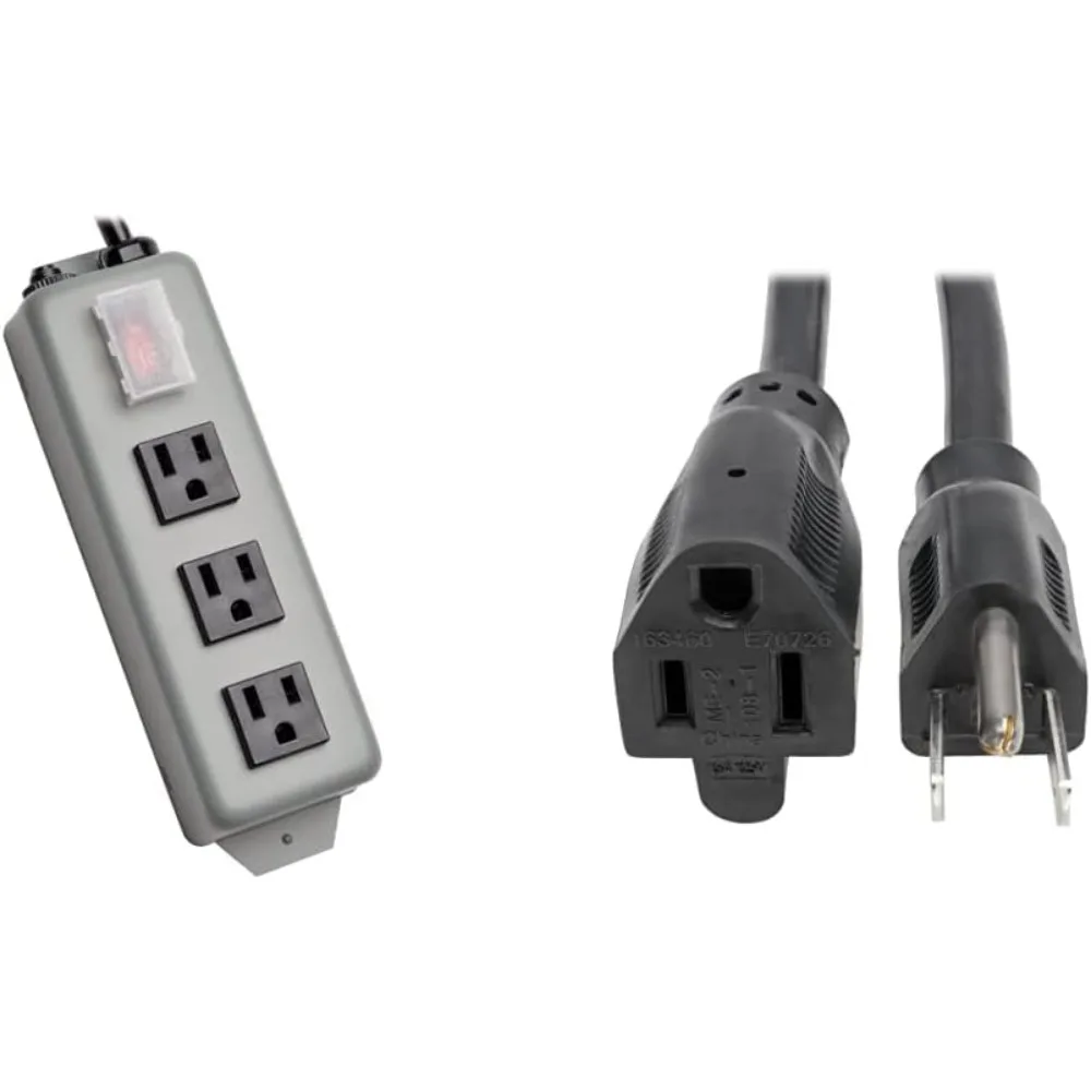 6-Outlet Industrial Surge Protector Power Strip with 6-Foot Cord and 5-15P Plug, Blue