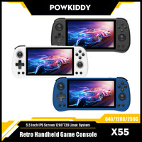 Powkiddy X55 Portable Handheld Game Console 5.5 Inch 1280*720 IPS Screen 256GB Linux System Open-Source Retro Video Player Gifts