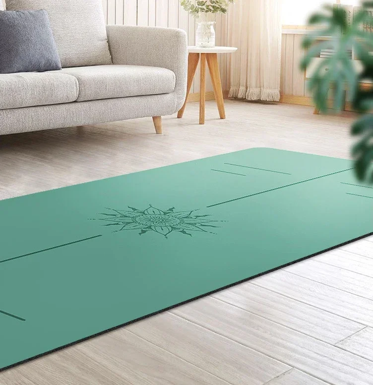 5mm Natural Rubber PU Pilates Mat with Shoulder Straps, Anti Slip and Sweat Absorbing Professional Exercise Fitness Yoga Mat