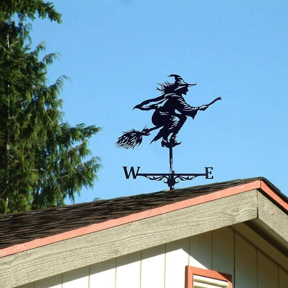 

Wrought Iron Home Decoration, Outdoor Garden, Weather Vane, Black Simulation Witch, Roof Art, Ramadan Decoration, New Style