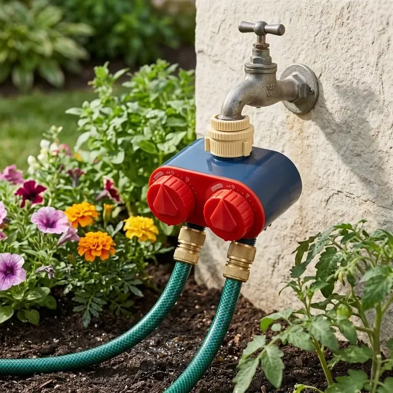 Mechanical Garden Watering Timer No Battery 1 In 2 Out 2 Hour Irrigation Controller for Drip Irrigation Systems