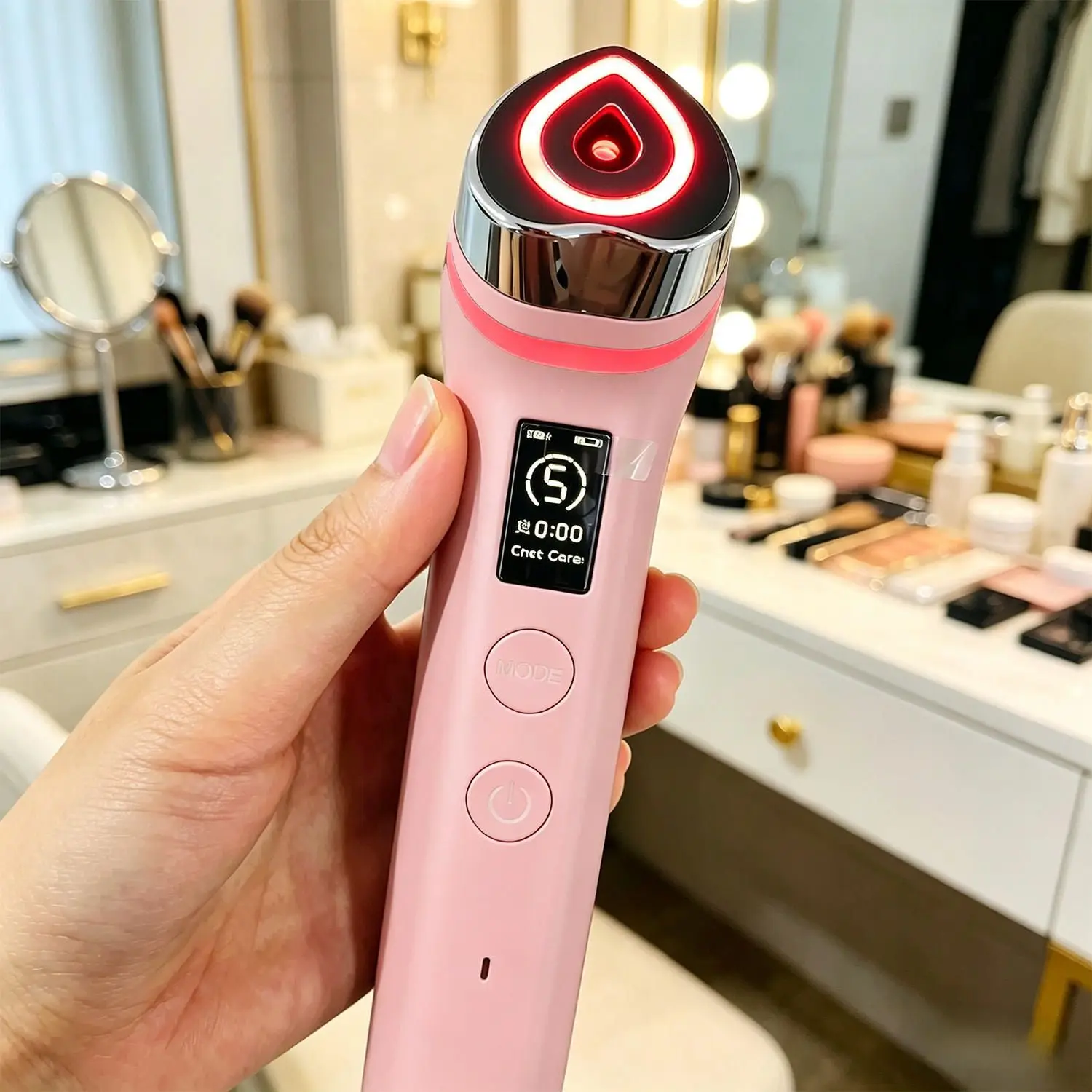 Facial Beauty Introducer Home Portable Voice Broadcast 5 Color Light Eye Vibration Massage Photon Eye Beauty Instrument