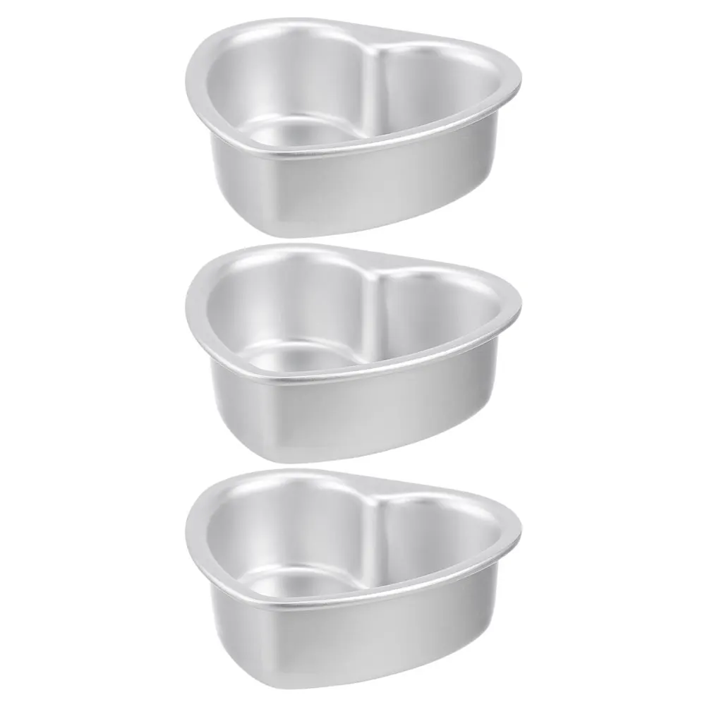 

3 Pcs Heart Shaped Cake Molds Durable Aluminum Alloy Baking Pans Valentine Day Cookie Mold Cupcake Pan Storage