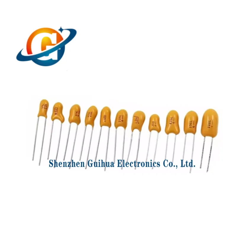 10 pieces of 35V axial tantalum capacitors: 104 0.1UF/0.22/0.33/0.47/1/2.2/3.3/4.7/10/22UF