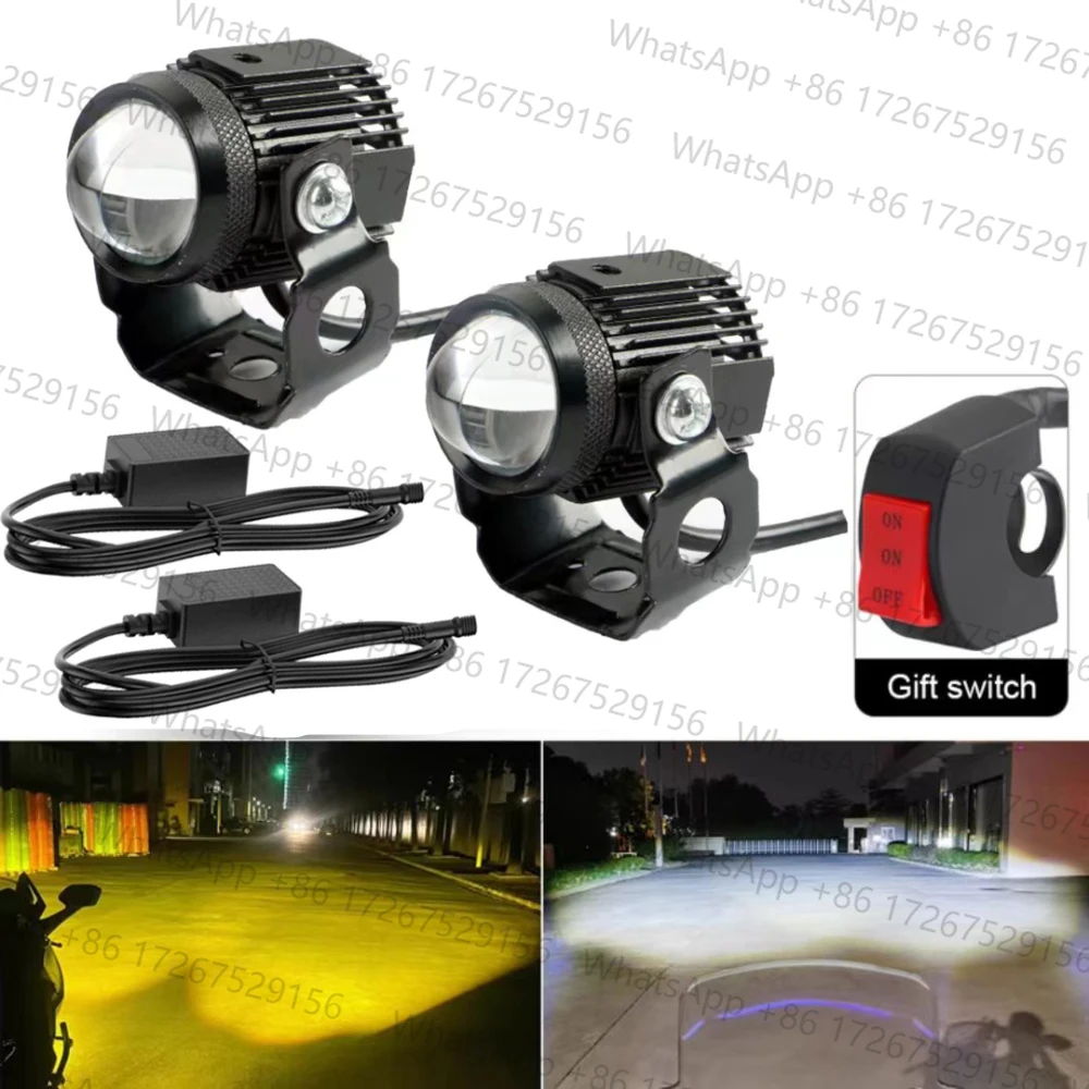 High Visibility Driving Lights Fuse Adjustable Mounting Black Waterproof Motorcycle Light Aviation Aluminum Alloy