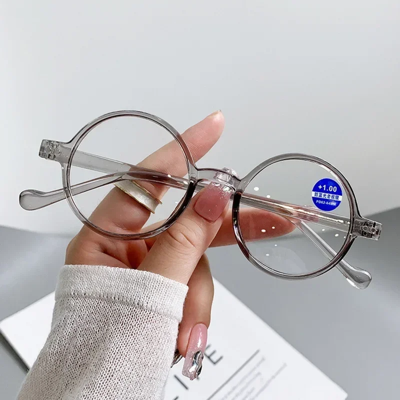 Reading Glasses Round Frame Presbyopia Glasses Anti-Fatigue for Men and Women Anti Blue Light Blocking Reading Glasse Gafa Mujer