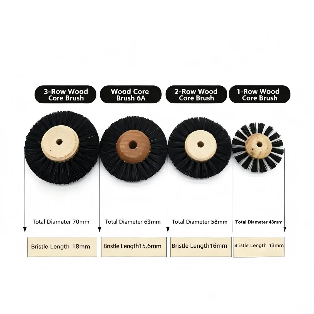 2Pcs Dental Laboratory Rotary Polishing Brushes Wood/Plastic Hub Bristle Cleaning Polishing Wheel Polishing Tools