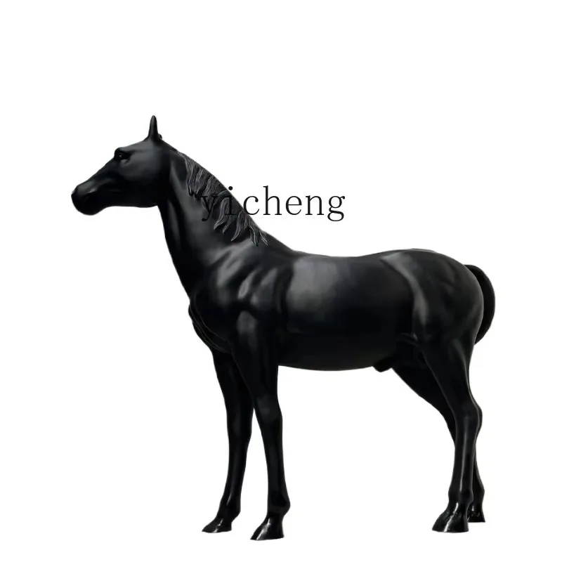 BJ-8  fiberglass resin Malaysia sculpture hotel living room courtyard large decoration simulation horse floor ornament