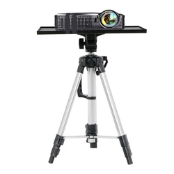 Height Adjustable Foldable Laptop Stand Aluminum DJ Racks Projector Tripod with Plate and Carrying Bag