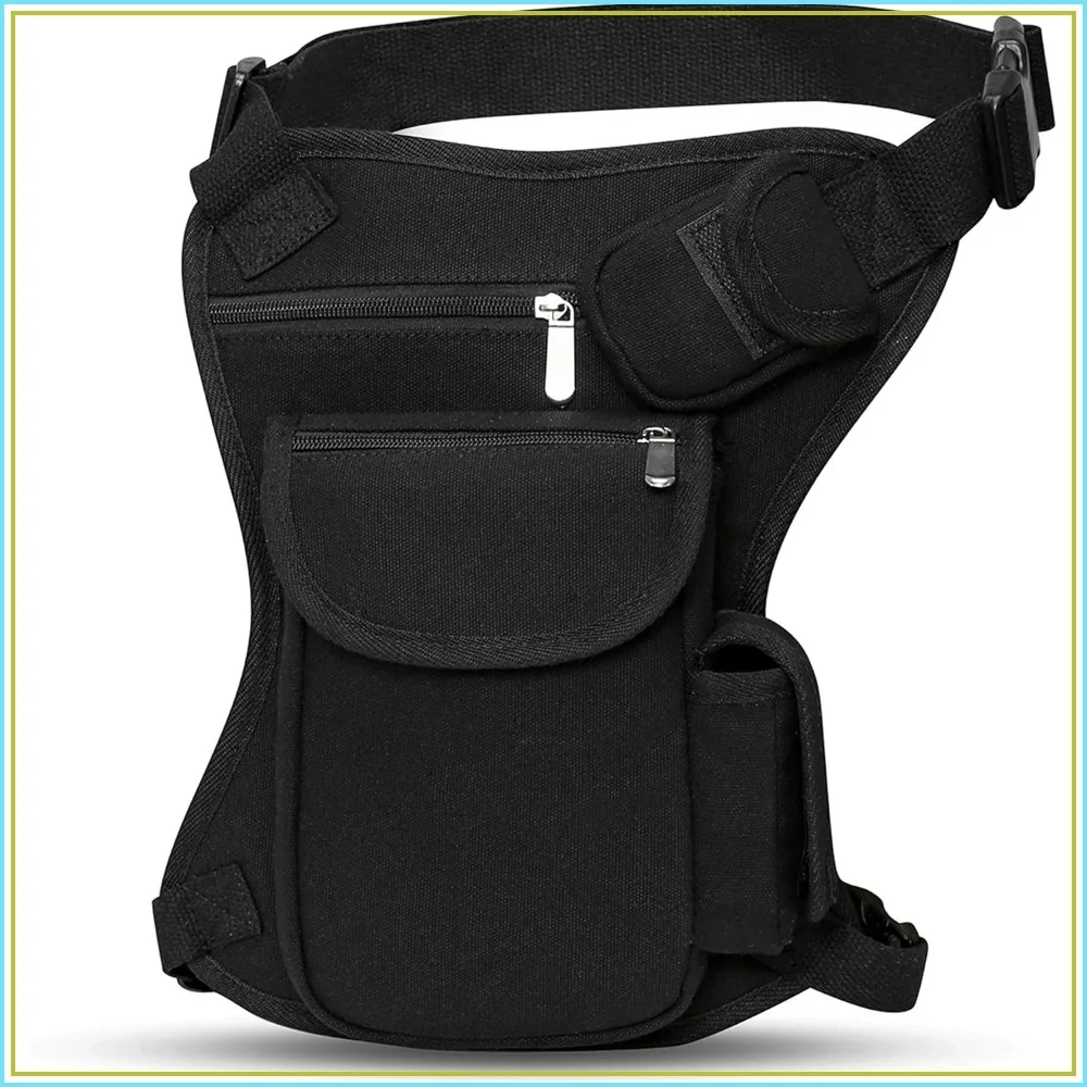 

Canvas Waist Bag Fanny Pack Racing Drop Leg Bag Motorcycle Outdoor Bag