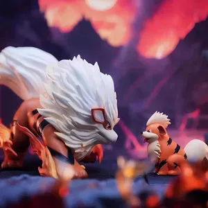 Arcanine dan Growlithe Anime Figurine Model Kawaii Dekorasi Boneka Mainan Anak Patung Koleksi Ornamen Anak Laki-laki Hadiah 12 pertumbuhan penjualan terbaik - №