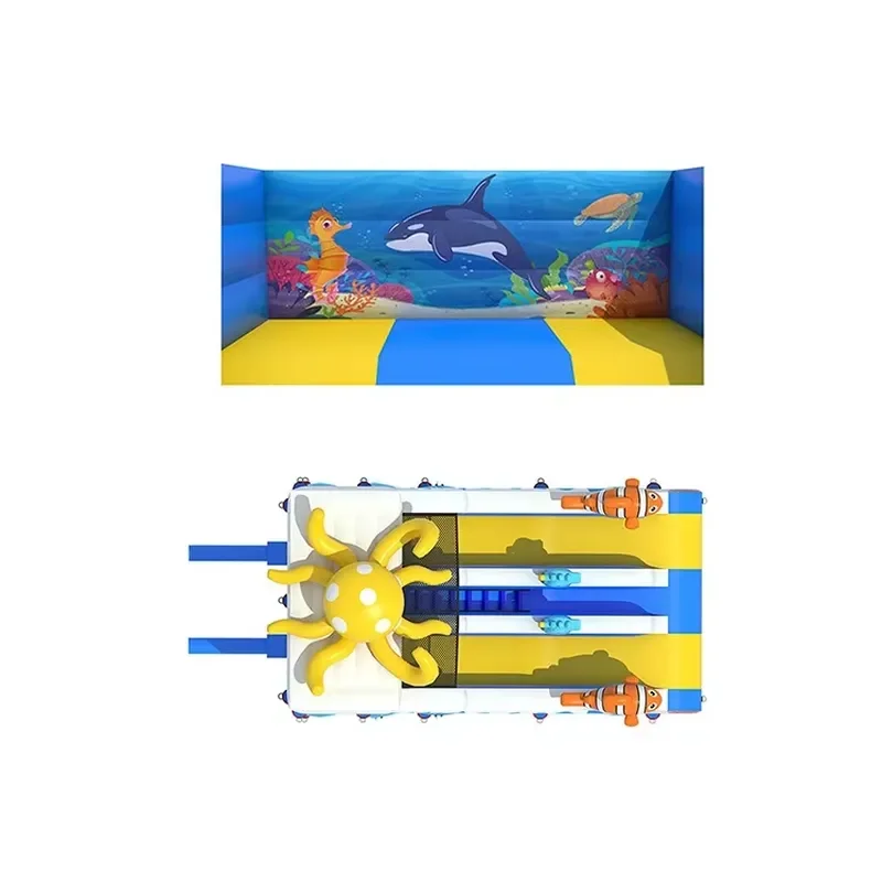 Octopus Theme Outdoor Inflatable Dry Slide Safety Net High Walls PVC Material Commercial Use 2-Year Warranty for Adults
