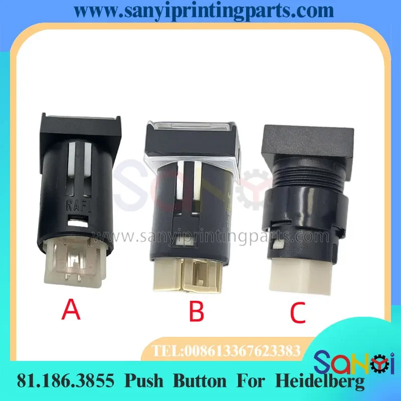 1 PCS Heidelberg พิมพ์ Push ปุ่ม 81.186.3855 1tra 1.15114.106/1002 สําหรับชิ้นส่วนเครื่องจักร