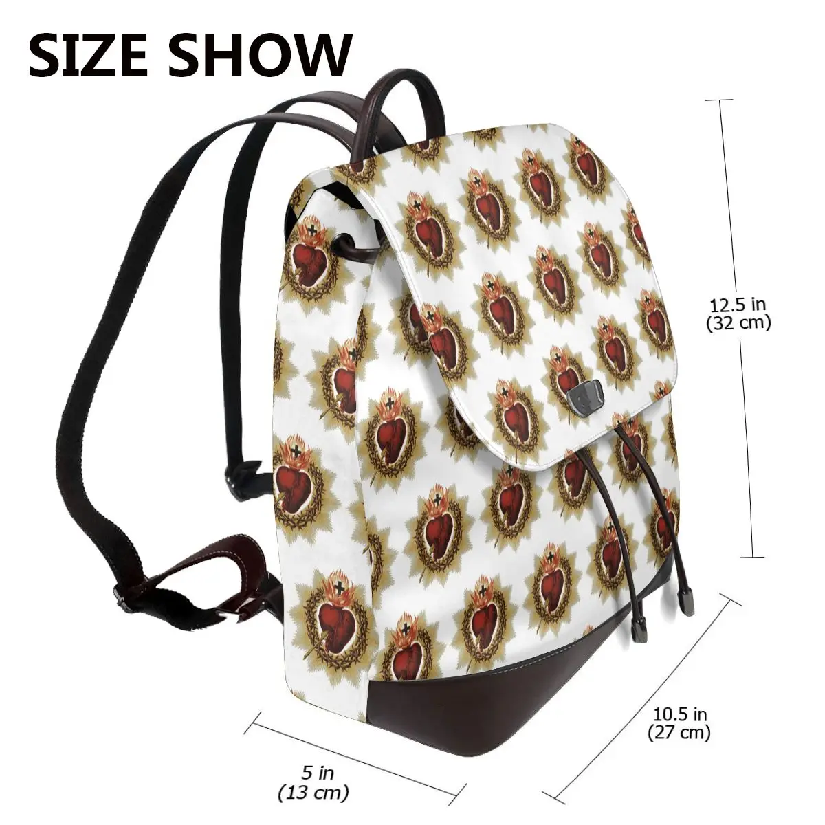 Sacred Heart Of Jesus Catholic Bookbag School Student Bags Hiking Travel Daypack for Women Fashion Derma Backpack