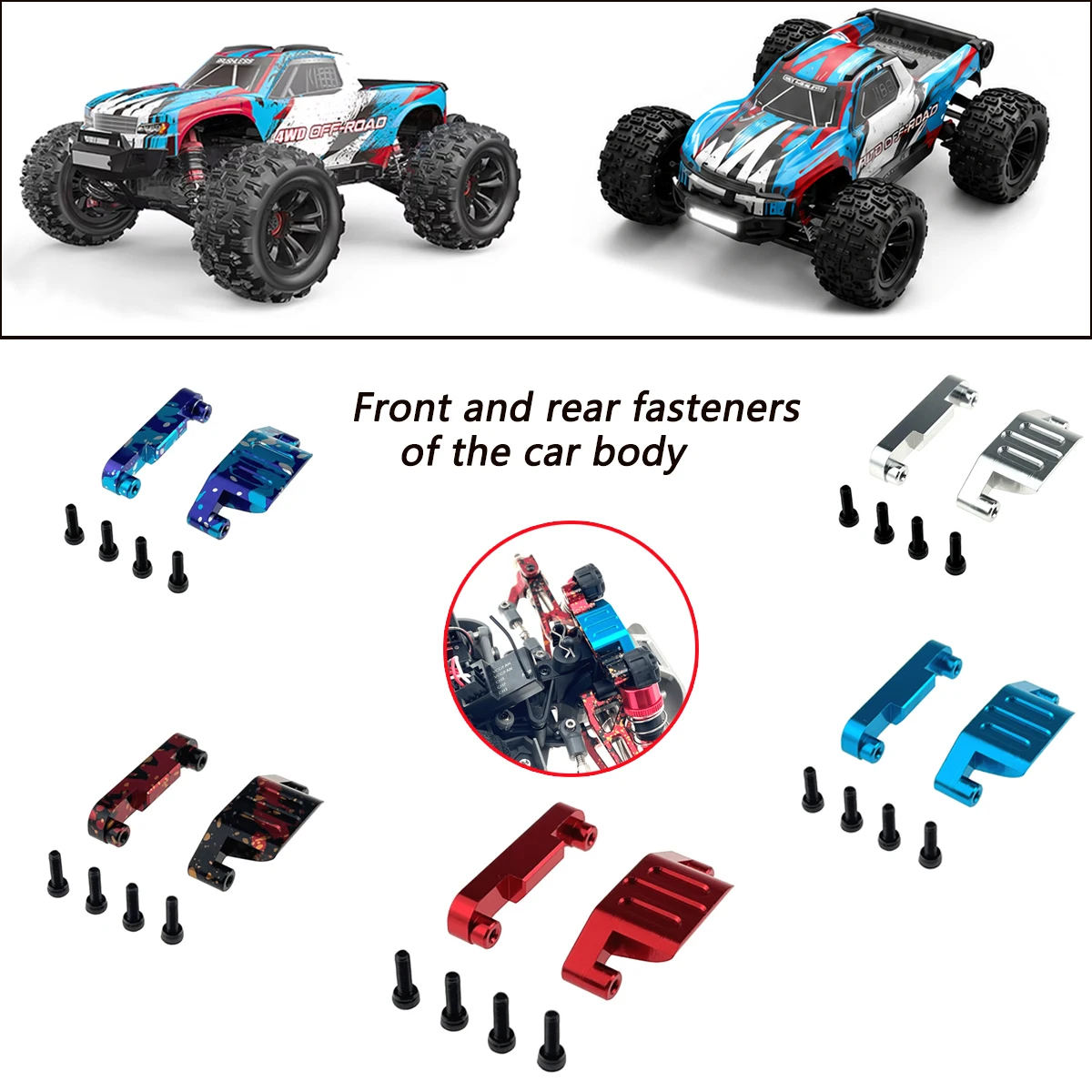 Metal Parts for MJX 16208 16218 1/16 Remote Control Car Front and Rear Fasteners of the Car Body Upgradeable and Modifiable