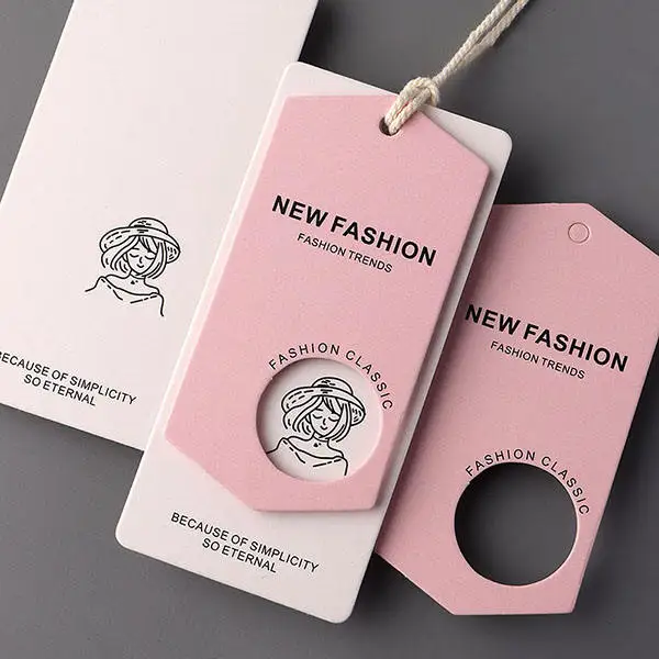 Custom Eco Luxury Embossed Logo Paper Tags Special Texture Personalized Labels for Clothing Shoes Bags Garment Accessories