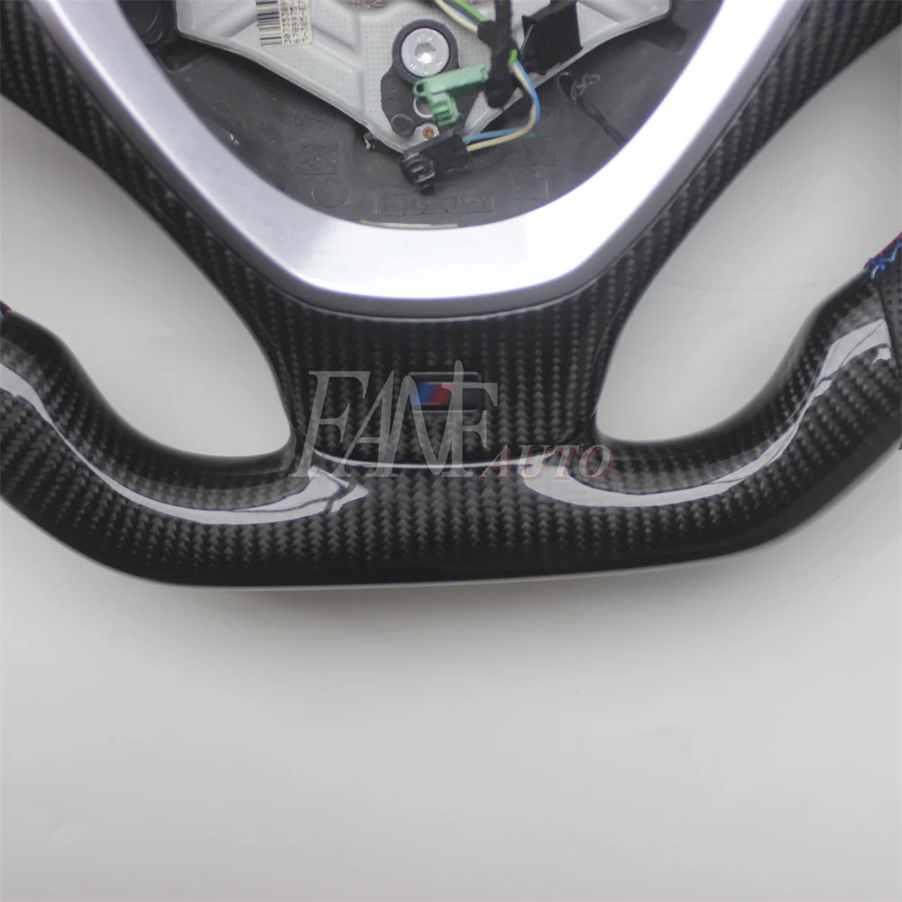 Replacement Real Carbon Fiber Steering Wheel with Leather for BMW E70 X5 M E71 X6 M 2009-2013