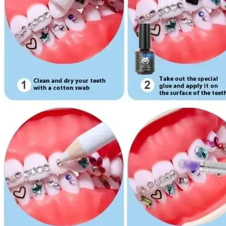 1 Set Dental Tooth Gems Crystal Glass Diamond Butterfly Shaped Ornament Diy Tools Various Shapes Color Teeth Jewelry Decorations