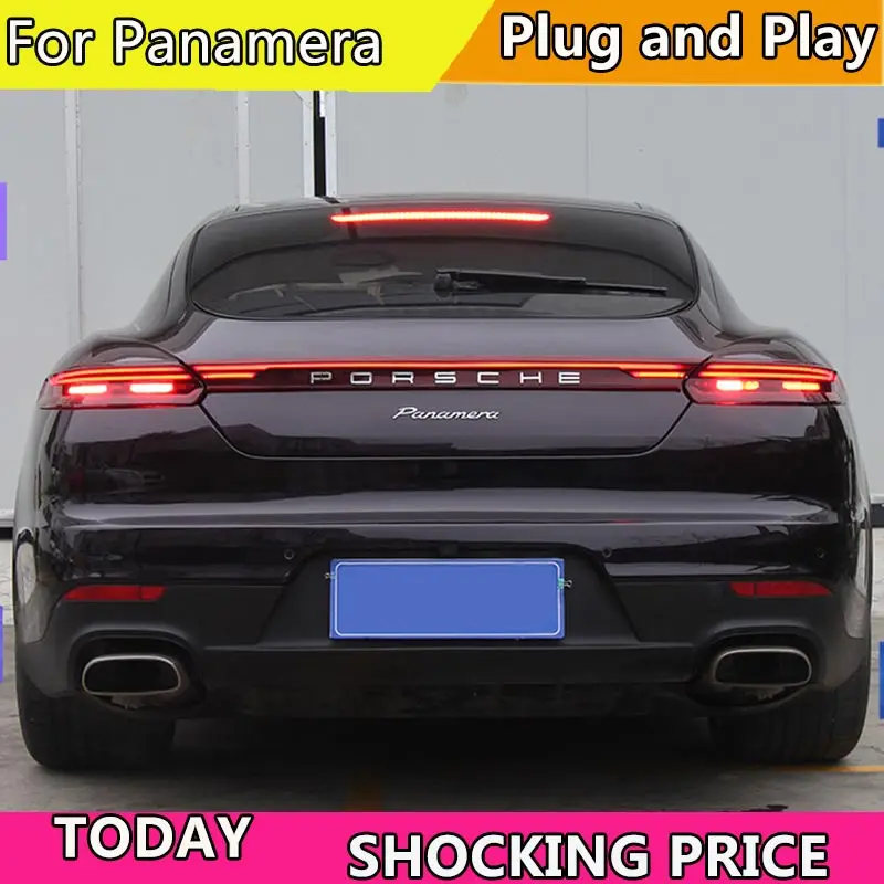 Car LED Lights for Porsche Panamera Taillight 970.2 2014-2017 Upgrade New Style LED Through-tail Light Rear Lamps Assembly