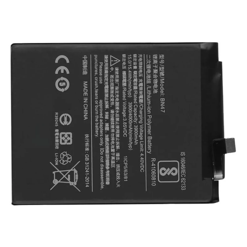2pcs For Xiaomi Redmi 6 Pro Replacement Battery BN47