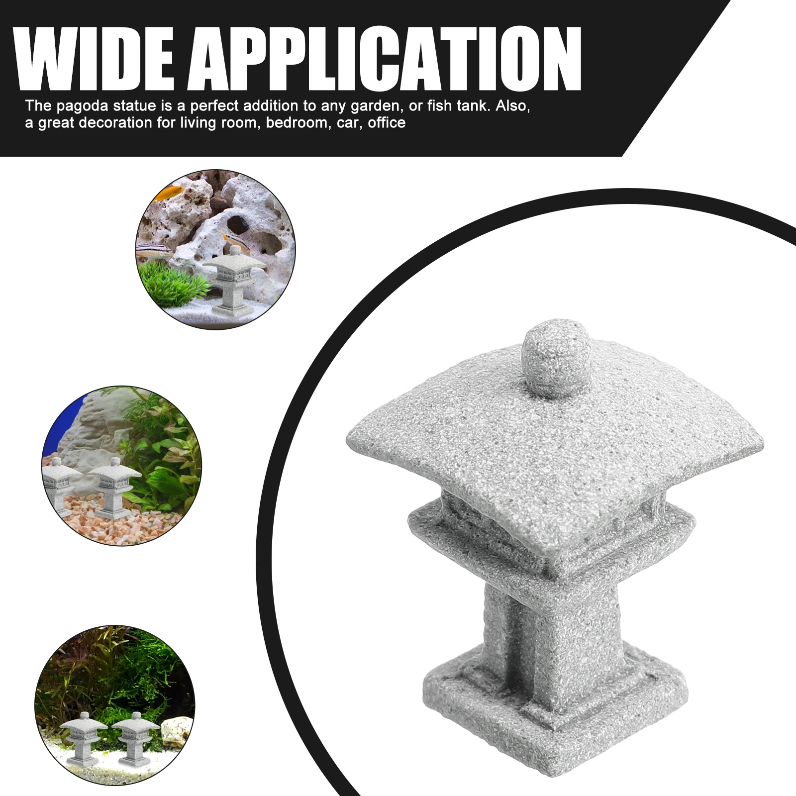 

2pcs Sandstone Pagoda Ornament Miniature Stone Statue For Garden Decor Outdoor Indoor Desktop Ornament Landscape Pavilion Micro