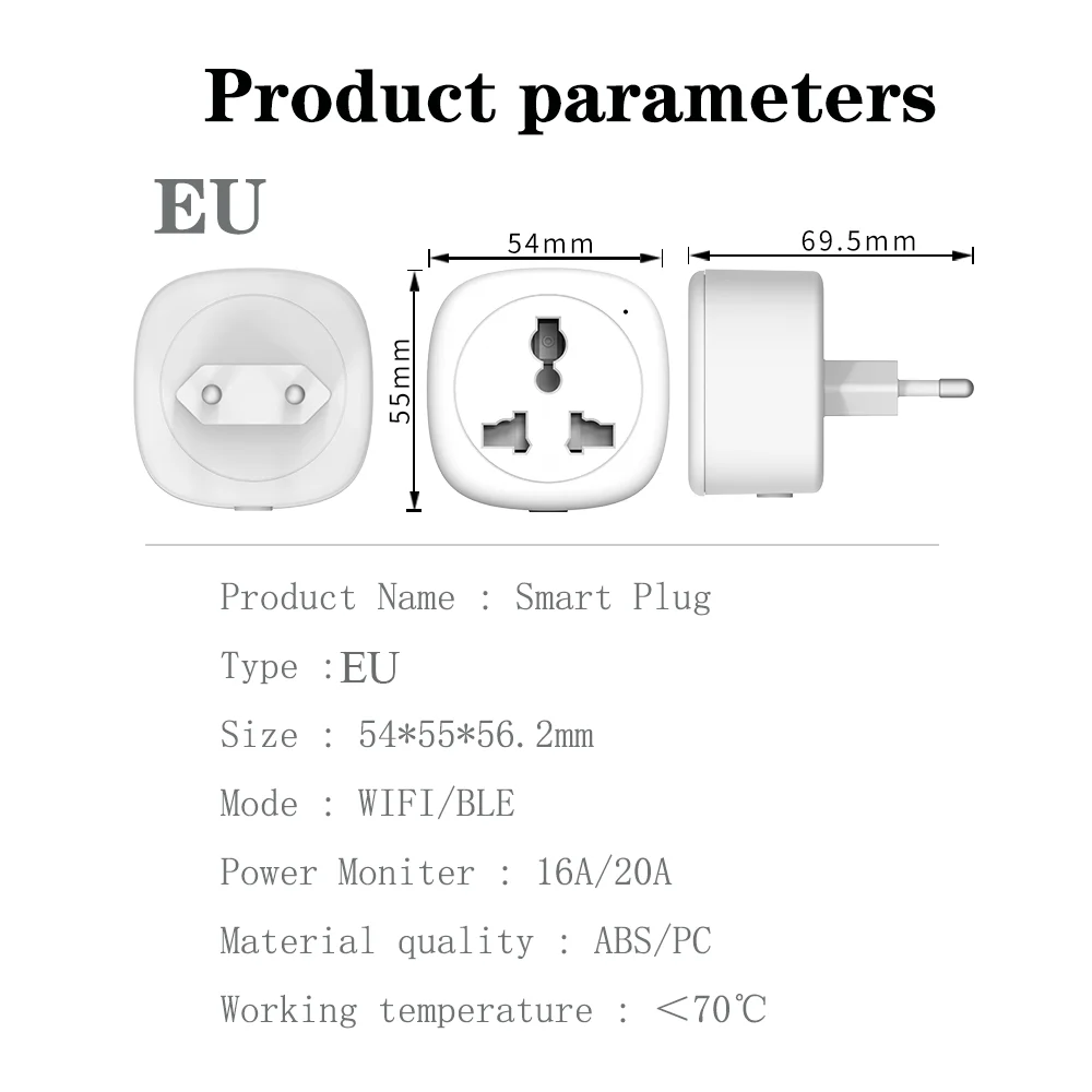 Tuya Smart Plug 16A Universal WiFi Socket Timer Socket Alexa Plug Remote Socket Smart Home Alexa Google Assistant