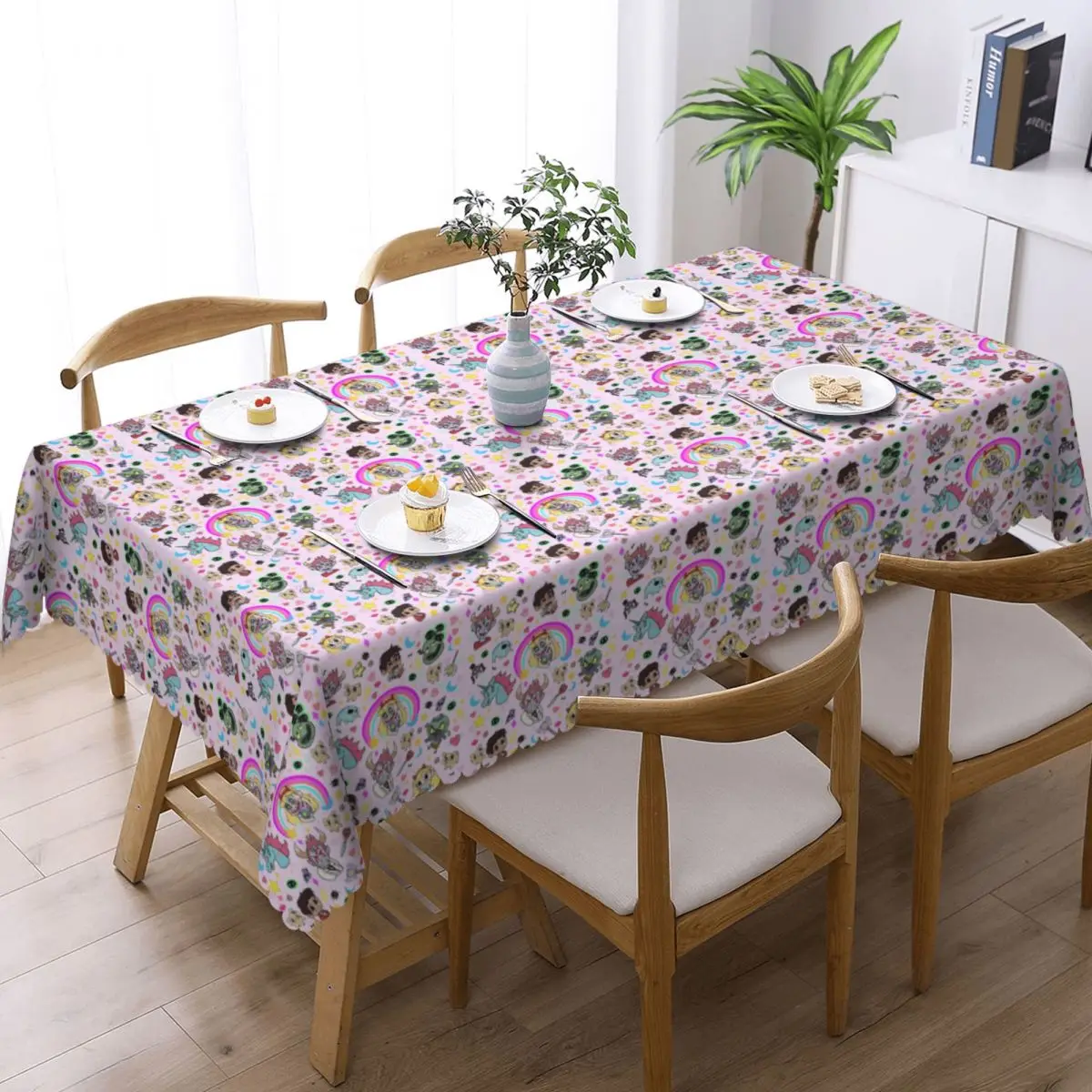 Star VS The Forces Of Evil Customized Rectangular Tablecloth Waterproof Table Cover for Dining Events Table Cloth